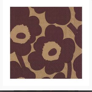Marimekko Unikko Burgundy/Brown Large Lunch Napkins